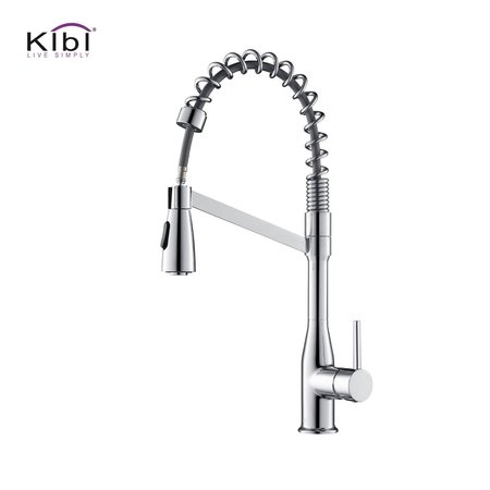 KIBI Largo Single Handle Pull Down Kitchen Sink Faucet KKF2006CH